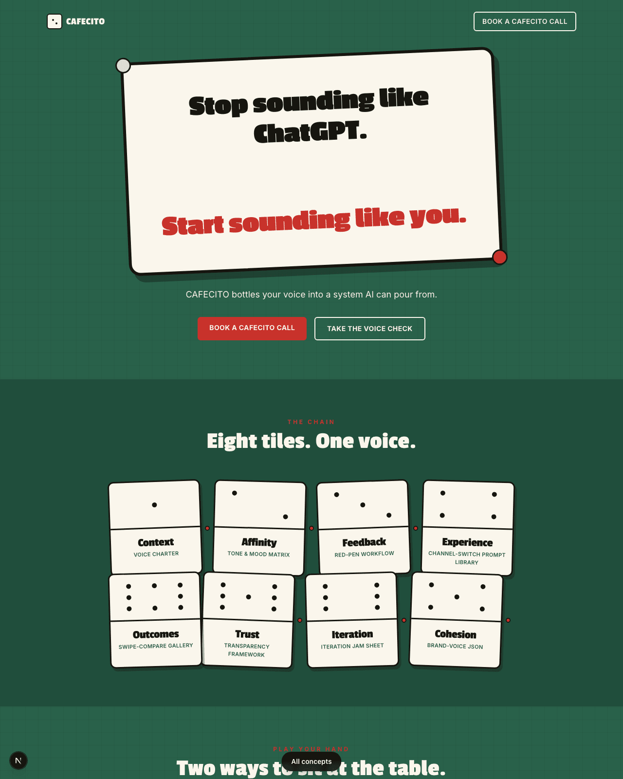 Domino Park design concept: Little Havana dominoes: the 8 pillars are a snaking tile chain, the bad options got knocked over.